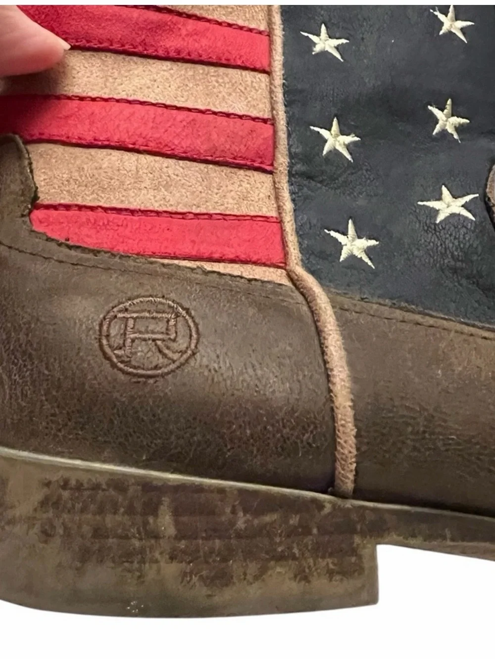 Roper Patriotic Cowboy Boots Kids 3 (Fits Women’s 5) – USA Flag Western Boots